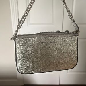 Stunning Michael Kors silver chain clutch